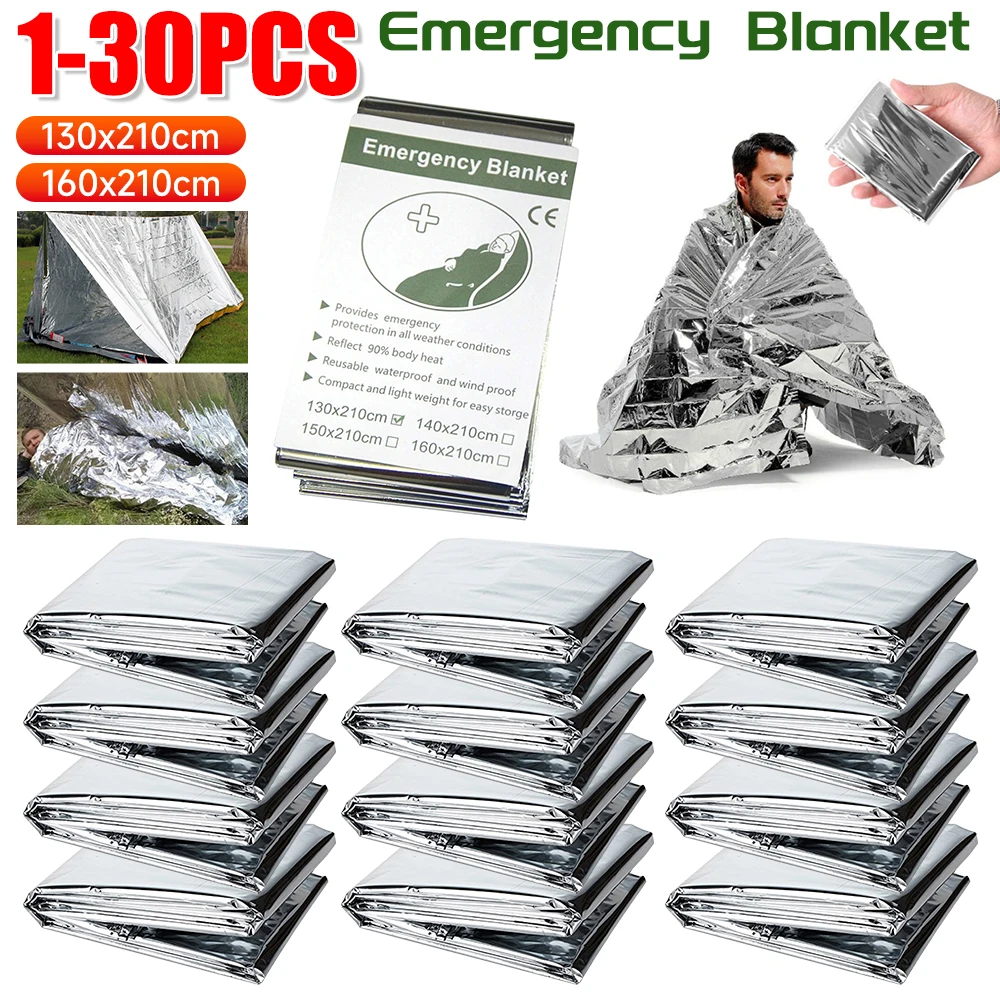 1-30PCS Emergency Blanket Outd - огляд і ціна Survival Kit